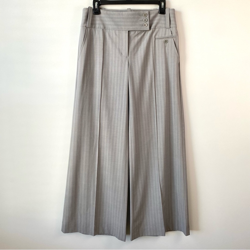 BCBGMAXAZRIA Wide Leg Trouser Pants Grey 6